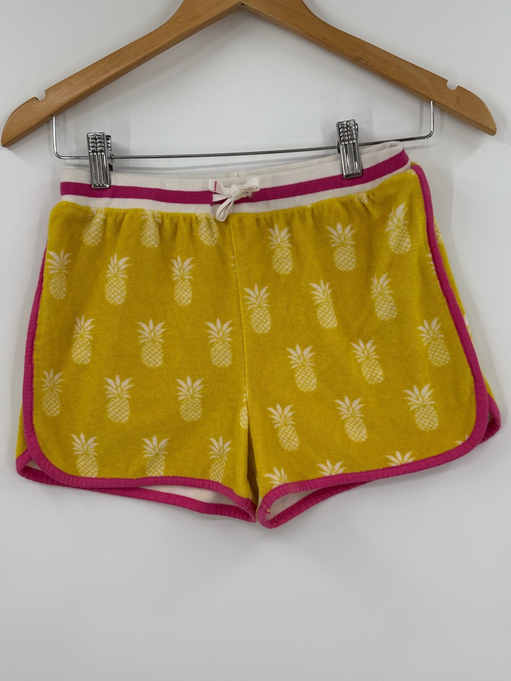 Johnnie B Boden Pineapple Terry Cloth Dolphin Shorts | Yellow | Girl’s 14Y